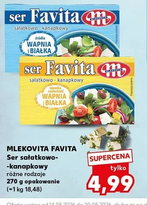 Ser sałatkowo-kanapkowy MLEKOVITA FAVITA promocja w Kaufland