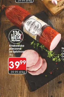 Kiełbasa krakowska pieczona ze Spichrza Nik-Pol promocja w Market Point