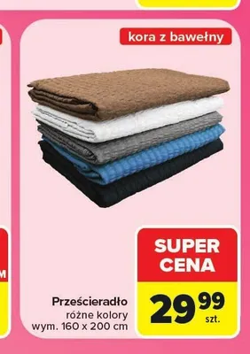 Prześcieradło z kory bawełnianej promocja w Carrefour