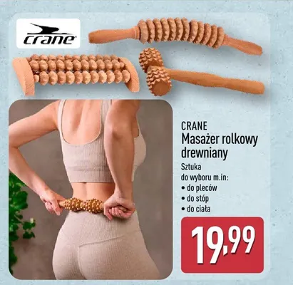 Masażer rolkowy drewniany CRANE promocja w Aldi