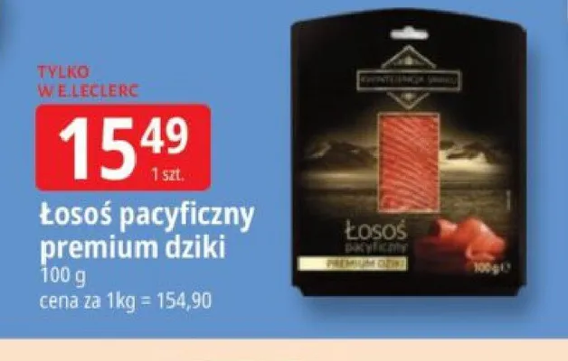 Łosoś pacyficzny premium dziki promocja w Leclerc