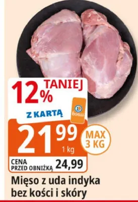 Mięso z uda indyka bez kości i skóry promocja w Leclerc
