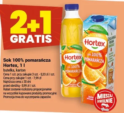 Sok 100% pomarańcza promocja w Twój Market