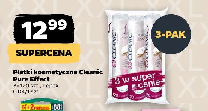 Płatki kosmetyczne Cleanic Pure Effect 3-pak promocja w Netto