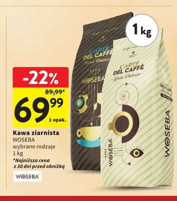 Kawa ziarnista Woseba L'Arte Del Caffè Crema Classico promocja w Intermarche