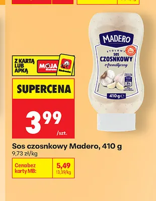 Sos czosnkowy Madero promocja w Biedronka