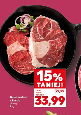 Goleń wołowa z kością plastry promocja w Kaufland
