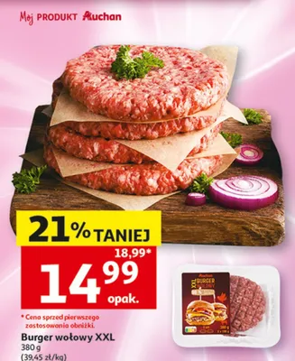 Burger wołowy XXL Auchan promocja w Auchan