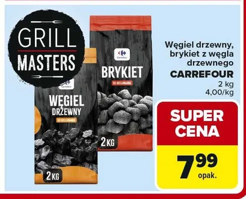 Węgiel drzewny, brykiet z węgla drzewnego CARREFOUR promocja w Carrefour
