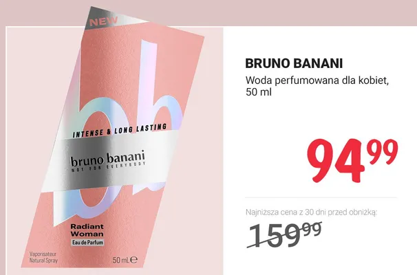 BRUNO BANANI Woda perfumowana dla kobiet, 50 ml promocja w Rossmann