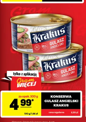 Konserwa Gulasz Angielski Krakus promocja w Gram Market
