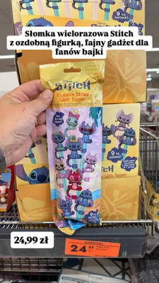 Słomka wielorazowa z figurką Disney Stitch promocja w Biedronka