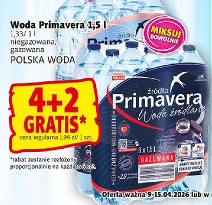 Woda Primavera 1,5l promocja w Prim Market