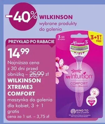 Maszynka do golenia wilkinson xtreme3 comfort promocja w Super-Pharm