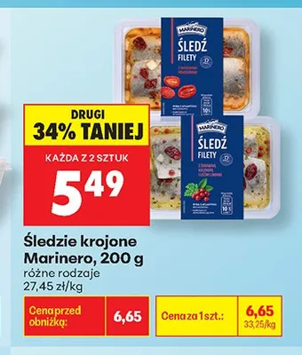 Śledzie krojone z cebulką Marinero promocja w Biedronka