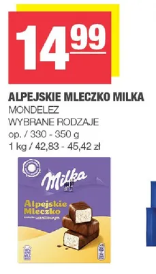 Alpejskie Mleczko Milka promocja w SPAR