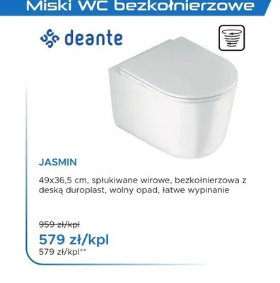 Miska WC wisząca Deante Jasmin promocja w Blu Salony Łazienek