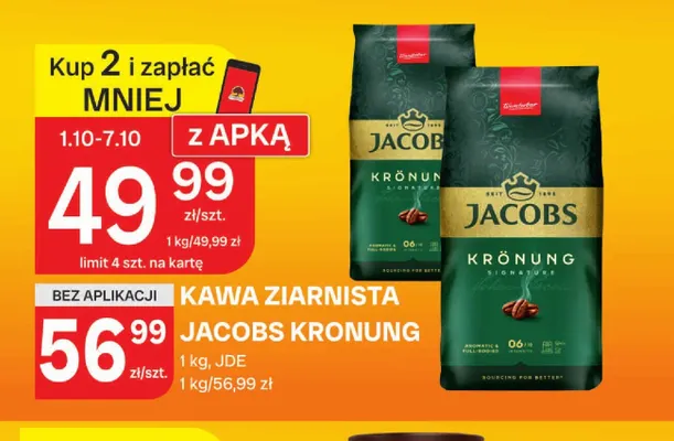 Kawa ziarnista Jacobs Krönung promocja w Chorten
