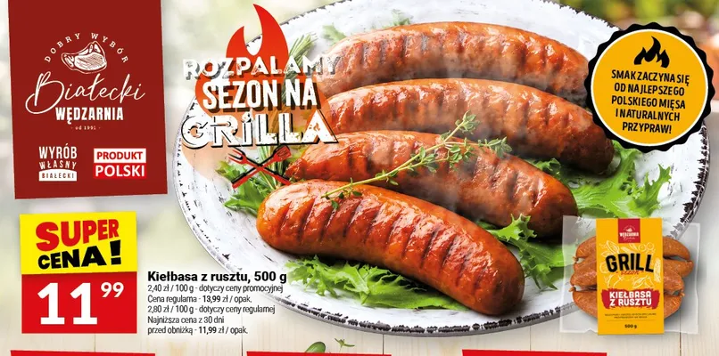 Kiełbasa z rusztu Białecki Wędzarnia promocja w Twój Market