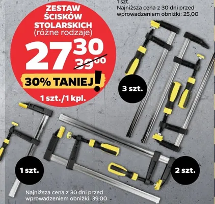 Zestaw ścisków stolarskich różne rodzaje promocja w Netto