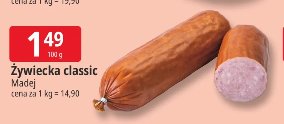Kiełbasa żywiecka classic Madej promocja w Leclerc