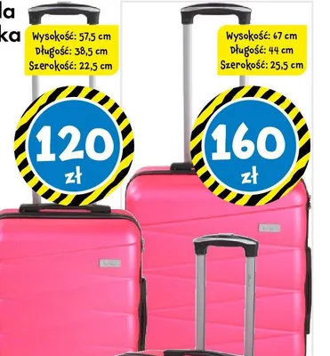 Walizka twarda lub kosmetyczka podróżna różowa promocja w Tedi