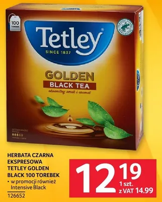 Herbata czarna ekspresowa Tetley Golden Black 100 torebek promocja w Selgros