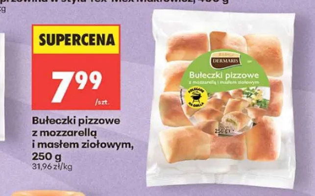 Bułeczki pizzowe z mozzarellą i masłem ziołowym Dermaris promocja w Biedronka