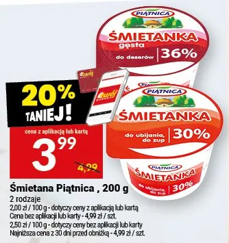 Śmietana 2 rodzaje promocja w Twój Market