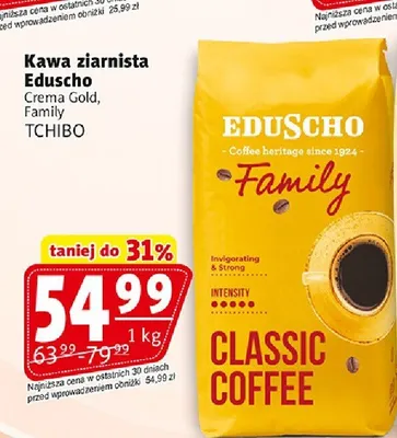 Kawa ziarnista Eduscho Family promocja w Prim Market