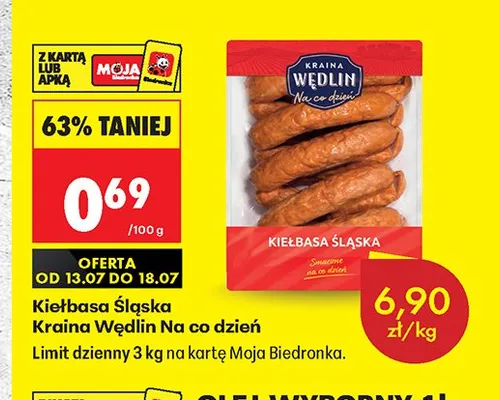 Kiełbasa Śląska Kraina Wędlin Na co dzień promocja w Biedronka