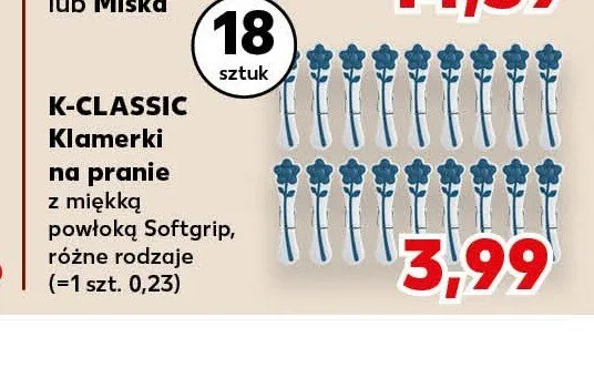 Klamerki na pranie z miękką powłoką Softgrip K-CLASSIC promocja w Kaufland