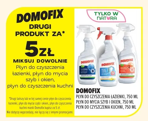 Płyn do mycia szyb i okien Domofix promocja w Drogerie Natura