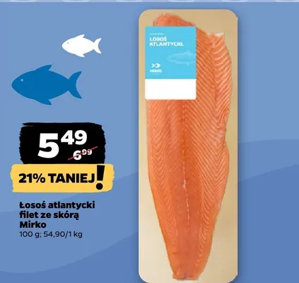 Łosoś atlantycki filet ze skórą promocja w Netto