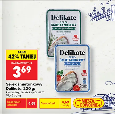 Serek śmietankowy Delikate klasyczny promocja w Biedronka