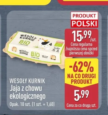 Jaja z chowu ekologicznego WESOŁY KURNIK promocja w Aldi