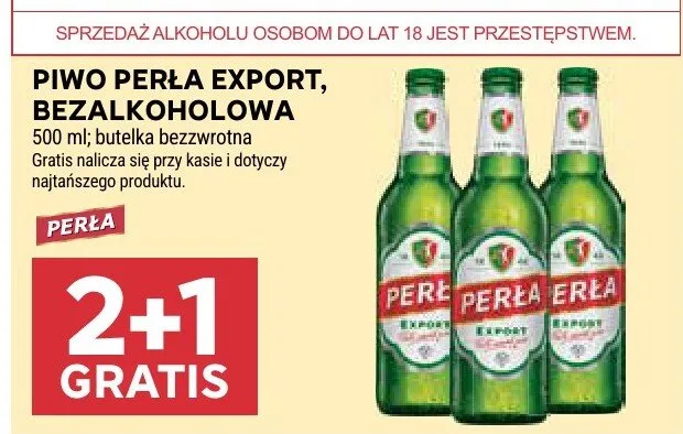 Piwo Perła Export, bezalkoholowa promocja w Stokrotka