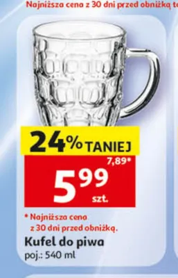 Kufel do piwa 540ml promocja w Auchan