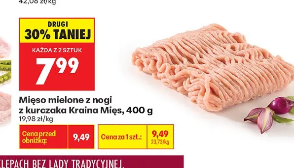 Mięso mielone z nogi z kurczaka Kraina Mięs promocja w Biedronka