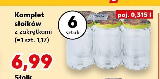 Komplet słoików z zakrętkami poj. 0,315l 6-pak promocja w Kaufland