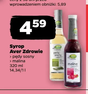 Syrop Aver Zdrowie malina promocja w Netto