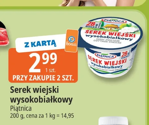 Serek wiejski wysokobiałkowy Piątnica promocja w Leclerc