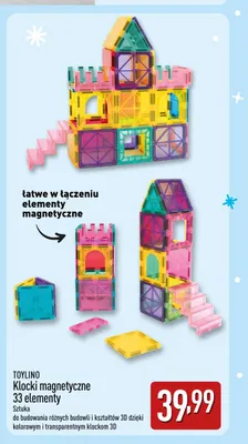 Klocki magnetyczne 33 elementy Toylino promocja w Aldi