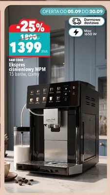 Ekspres ciśnieniowy Mpm czarny Sam Cook promocja w Biedronka Home