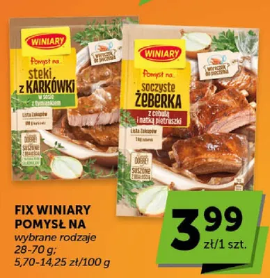 Fix Winiary Pomysł na steki z karkówki w sosie z tymiankiem promocja w ABC