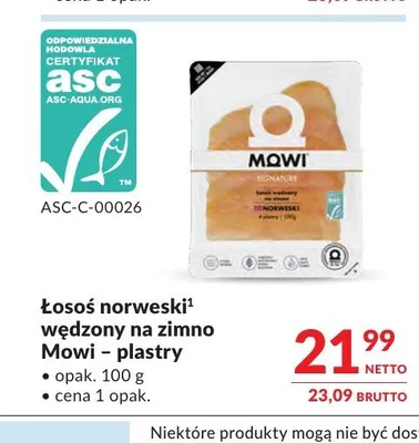 Łosoś norweski wędzony na zimno Mowi plastry promocja w Makro