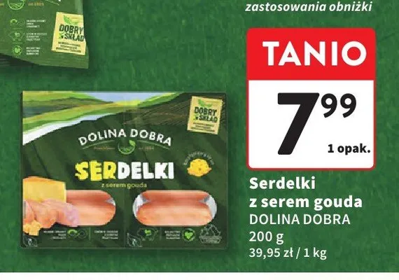 Serdelki z serem gouda Dolina Dobra promocja w Intermarche