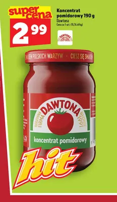 Koncentrat pomidorowy Dawtona promocja w TOPAZ