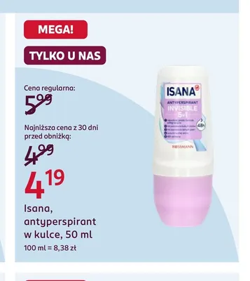Antyperspirant w kulce Isana promocja w Rossmann