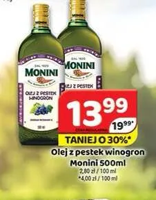 Olej z pestek winogron Monini promocja w Delfin